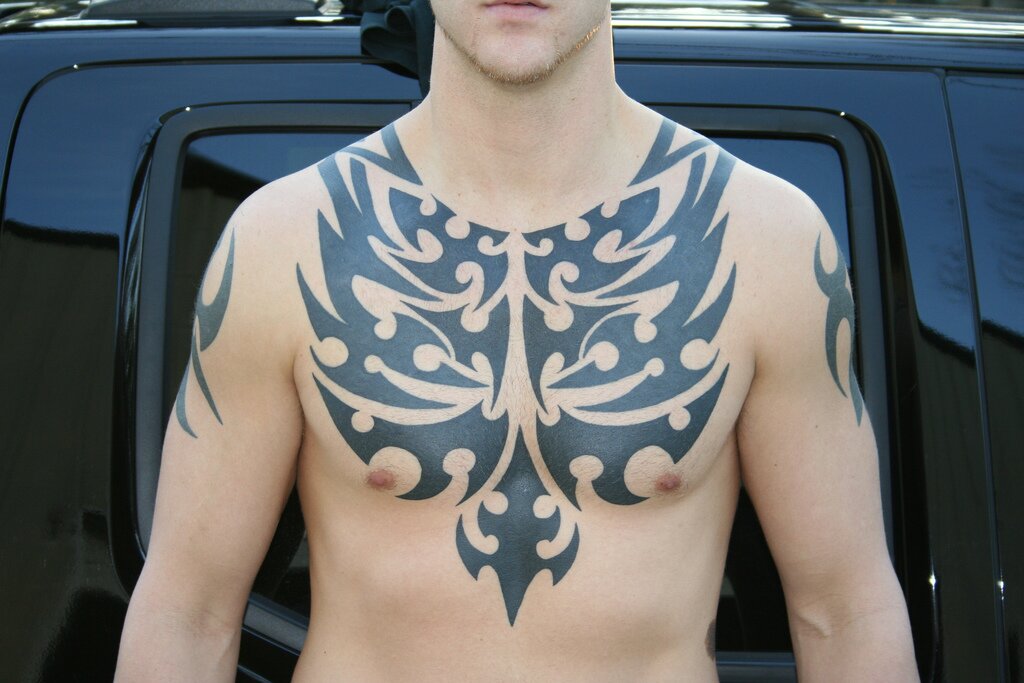 tribal chest tattoo. Tribal Chest Tattoo Design